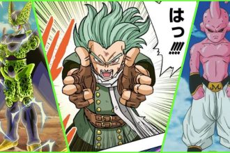 Personagens de Dragon Ball em diversas transformações