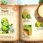 Imagem do Yoshi enfrentando o Thudd em Yoshi and the Mysterious Book
