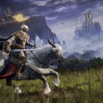 Imagem de Elden Ring com personagens e paisagens do jogo
