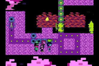Screenshot do Jardim do Reino das Flores em Deltarune