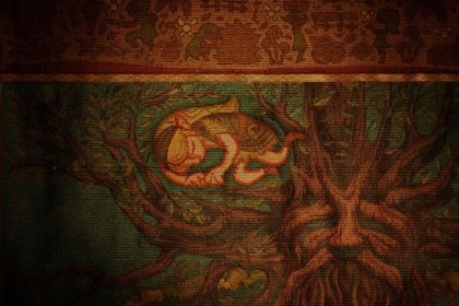 Tapeçaria do remake de Ocarina of Time mostrando novo mapa de Hyrule