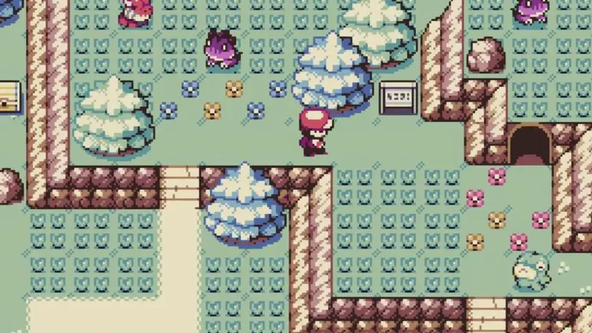 Ilustração do jogo que mistura Pokémon e Stardew Valley