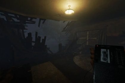 Imagem do jogo Phasmophobia mostrando caçadores de fantasmas em ação.