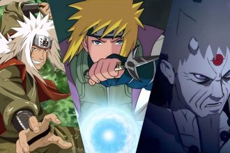 Naruto e seus professores em treinamento