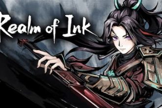 Arte do jogo Realm of Ink com estética de pintura chinesa