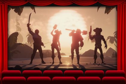 Cenas dos jogos Sea of Thieves e Gears of War