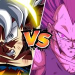 Vegeta e Goku em luta épica em Dragon Ball.