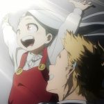 Logo de My Hero Academia com Eri em destaque