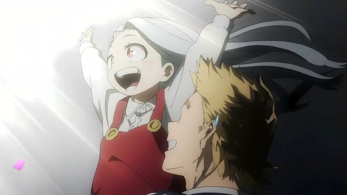 Logo de My Hero Academia com Eri em destaque