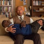 Dwayne Johnson e Kevin Hart em evento promocional