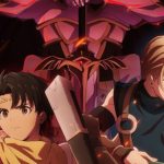 Imagem promocional de Suikoden: The Anime mostrando os protagonistas Riliu e Jowy.
