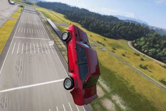 Carro realizando um Barrel Roll em Forza Horizon 6
