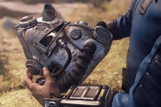 Capa do jogo Fallout 76 com elementos icônicos da franquia