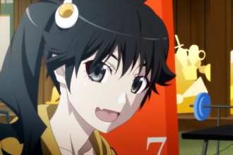 Visual do anime Karen Ogre com a protagonista em cenário montanhoso.