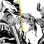 Imagem do capítulo 1188 de One Piece com Luffy e Imu na batalha.