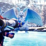 Captura de tela do jogo Palworld 1.0 mostrando criaturas e ambiente de jogo.