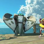 Imagem do trailer de Splatoon Raiders mostrando a ação nas Spirhalite Islands.
