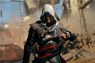 Edward Kenway navegando no Jackdaw
