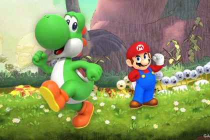 Yoshi em um cenário do novo jogo no Switch 2
